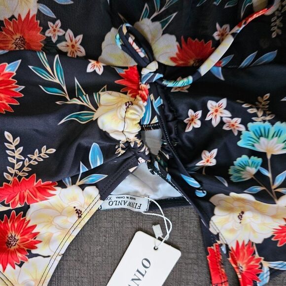 Finwanlo Womens Two Piece Swim Dress Mesh Tankini Top & Bottom Shorts Size XXL - Picture 10 of 14